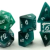 Level Up Dice - Polyhedral Set (7) - Stormy Waters Teal Cat's Eye -Toy Shop 10118