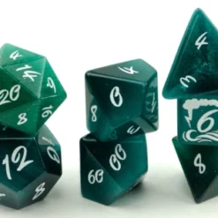 Level Up Dice - Polyhedral Set (7) - Stormy Waters Teal Cat's Eye