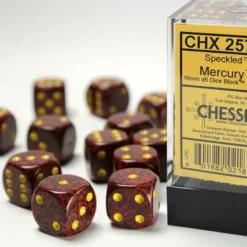 CHESSEX DICE - 16MM D6 (12) SPECKLED MERCURY