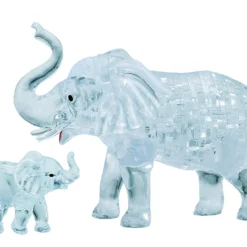 3D Crystal Puzzle - 2 Elephants Clear