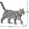 Jekca Sculpture - Grey & Black Cat Walking 1 Jekca Sculpture - Grey & Black Cat Walking -Toy Shop 4104
