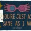 Doormat - Harry Potter - You're Just As Sane As I Am -Toy Shop 6819