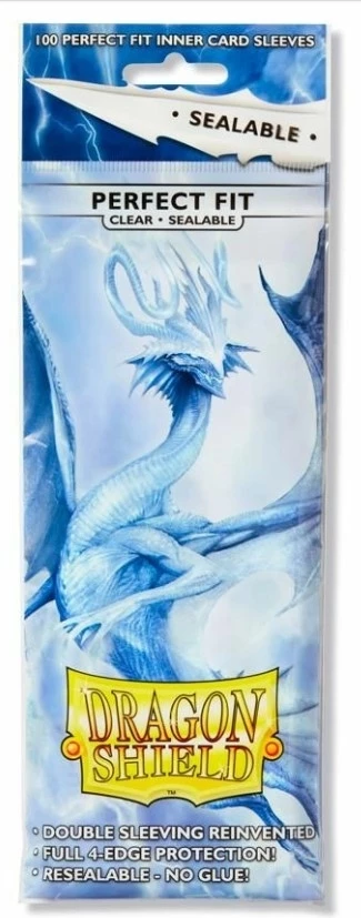 Dragon Shield Sleeves - Perfect Fit Sealable - Clear Standard Size (100) 3 Dragon Shield Sleeves - Perfect Fit Sealable - Clear Standard Size (100)