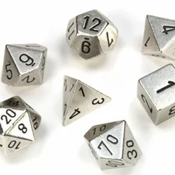 CHESSEX DICE - POLYHEDRAL SET (7) - METAL SILVER