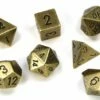 CHESSEX DICE - POLYHEDRAL SET (7) - METAL OLD BRASS 1 CHESSEX DICE - POLYHEDRAL SET (7) - METAL OLD BRASS -Toy Shop 8205
