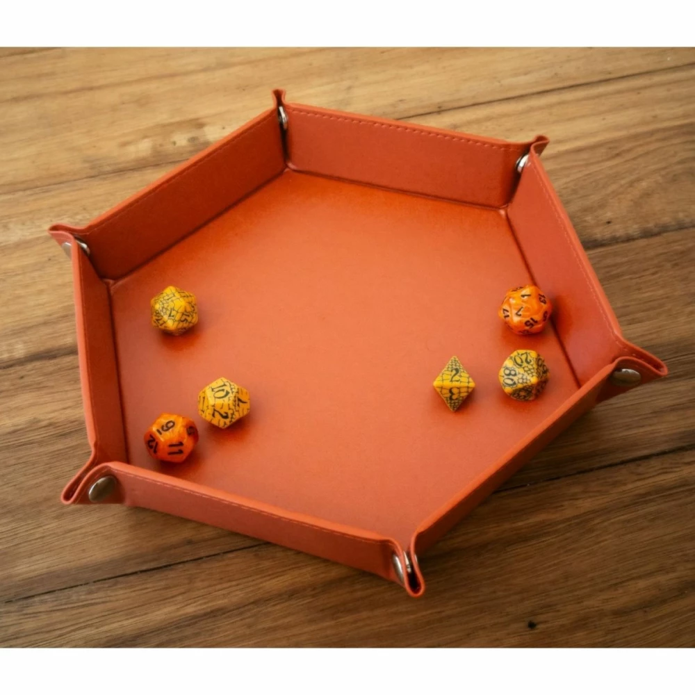 HEX DICE TRAY - 8" RED 3 HEX DICE TRAY - 8" RED