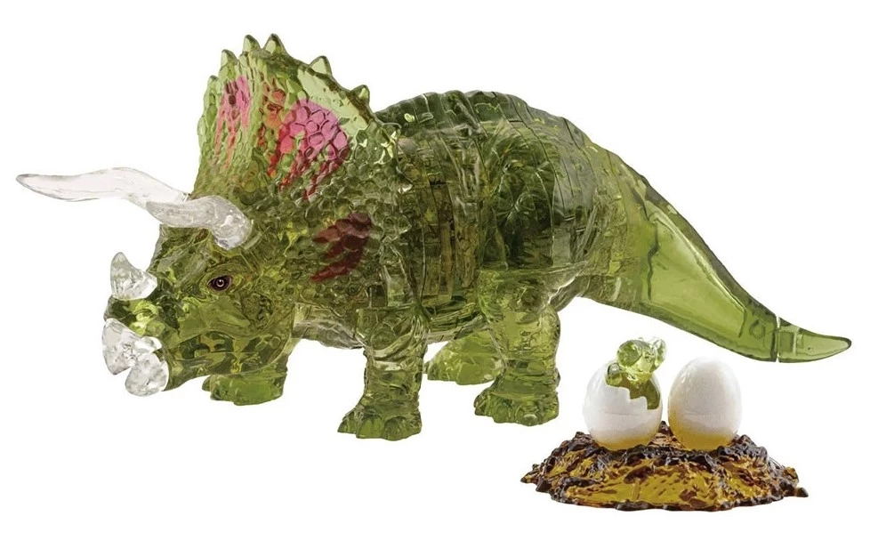 3D Crystal Puzzle - Green Triceratops 3 3D Crystal Puzzle - Green Triceratops