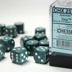 CHESSEX DICE - 16MM D6 (12) SPECKLED SEA